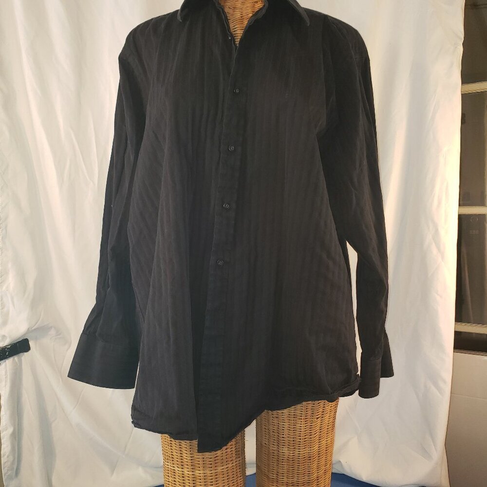 Sean Jean Men's Black Long Sleeve Button Down Shirt, Size XL